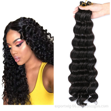 Synthetic Hair Extension Crochet Hair Deep Wave 20 inch Wavy Style Hair Attachment Braids
